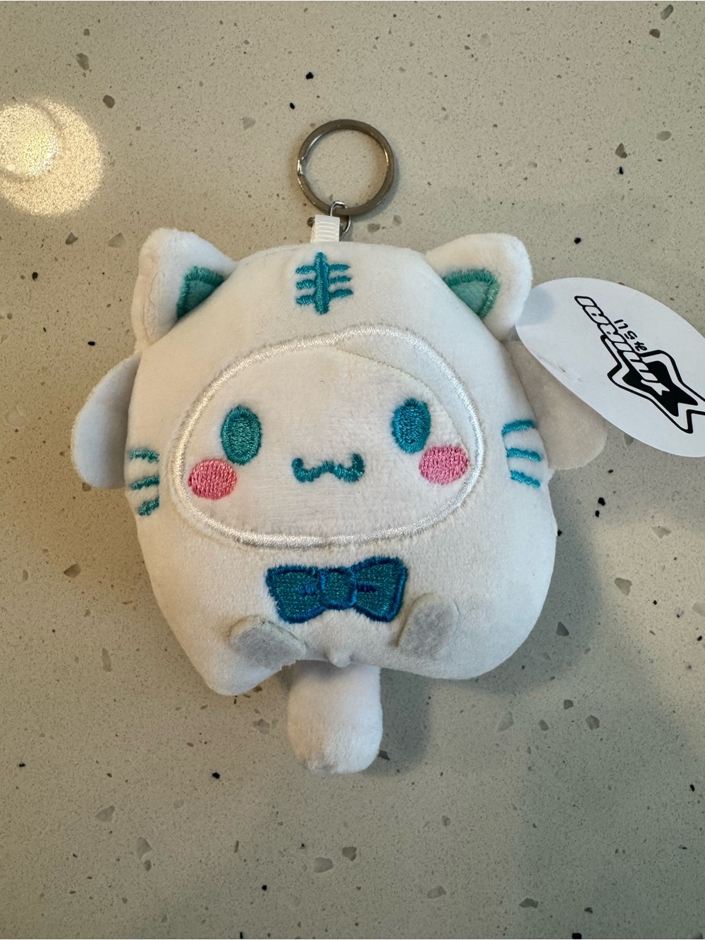 Sanrio Cinnamoroll Cat Keychain - White with Teal Accents
